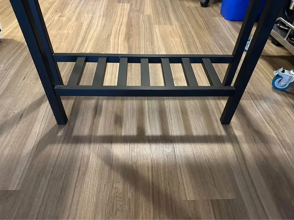 Modern Black Wall Table with Storage Rack image indicator(2)