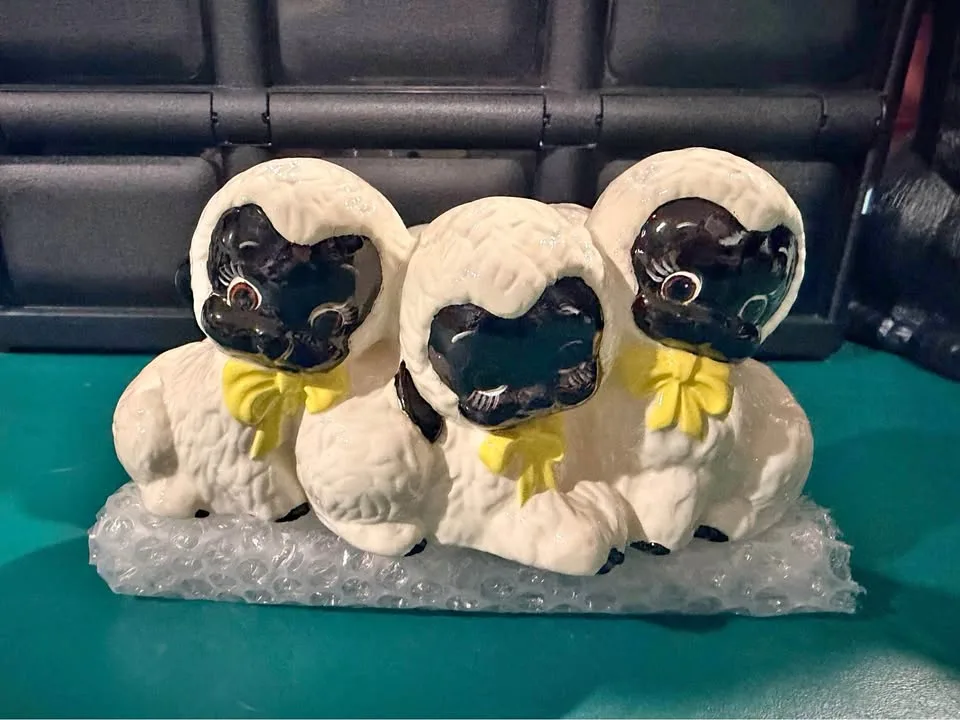 Handmade Baby Sheep Napkin or Trinket Holder, Ceramic