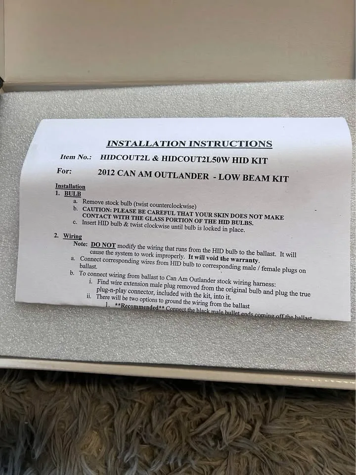 HID conversion kit 12v50w Can Am outlander, 2012 Low beam image indicator(4)