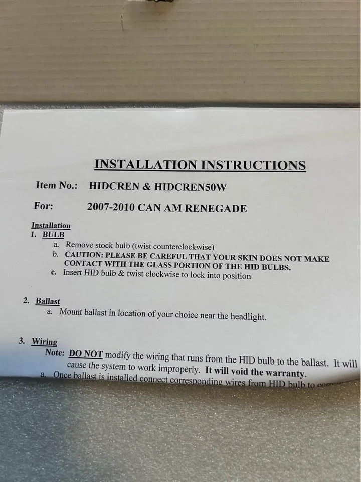 HID conversion kit 12v50w Can Am Renegade, 2007-2010 image indicator(3)