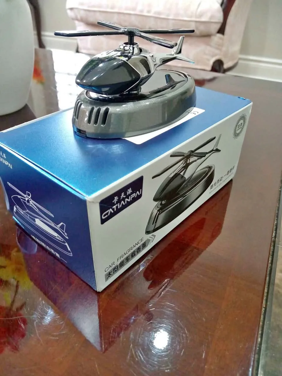 Car Air Freshener Solar Powered Helicopter