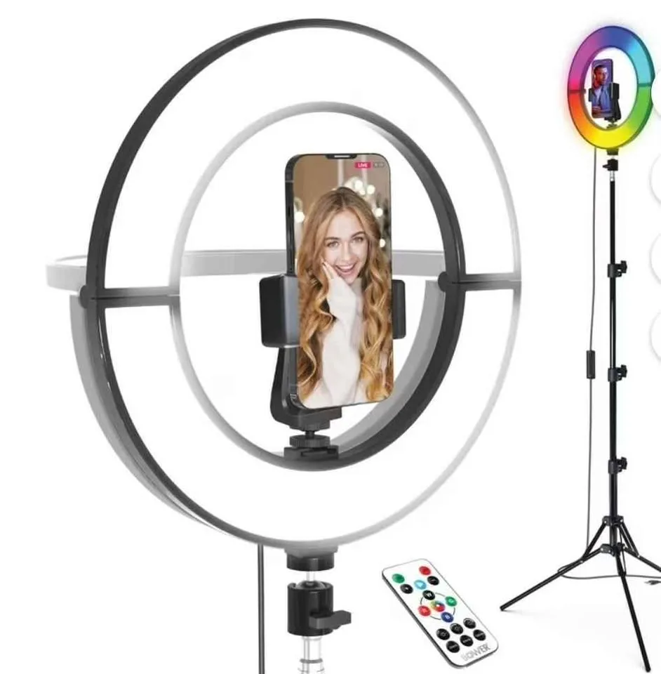 Bower 12" Foldable Ring Light with Adjustable Stand image indicator(2)
