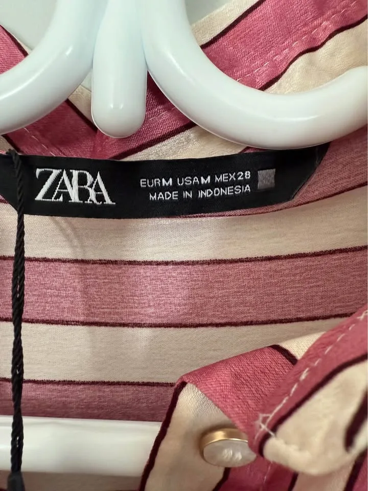 Zara satin striped blouse NWT image indicator(4)