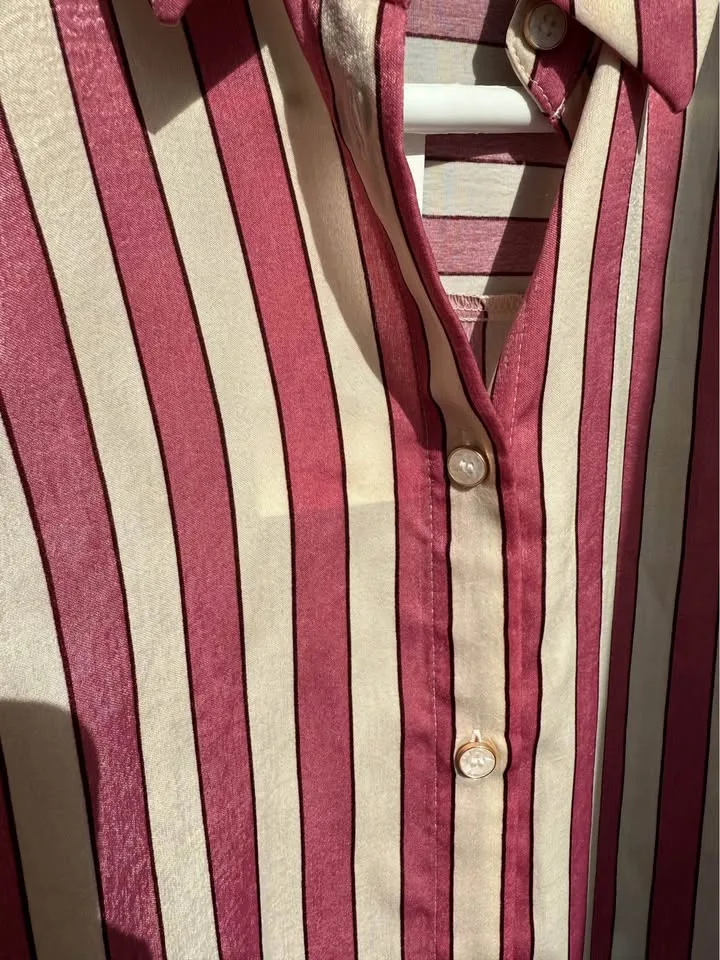 Zara satin striped blouse NWT image indicator(6)