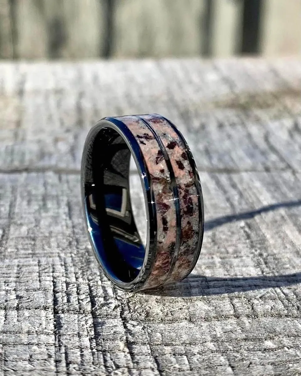 MDR6 Antler Inlay Ring Black Finish Tungsten (Size 6) thumbnail