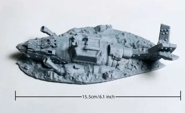 Crashed Jet Fighter, Warhammer 40k Terrain thumbnail