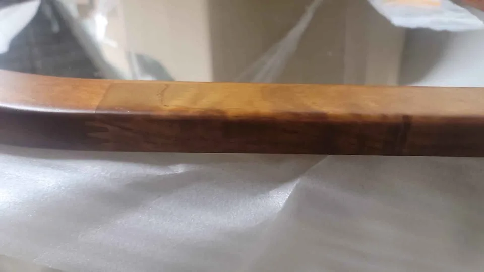 Arched Mirror 30×22 Inch, Brown Wood Rustic Bathroom Mirror image indicator(6)