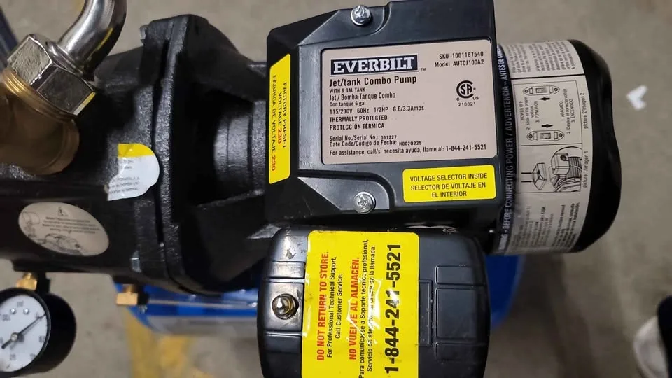 Everbilt 1/2 HP Jet Pump with 6 Gal. Tank combo image indicator(3)