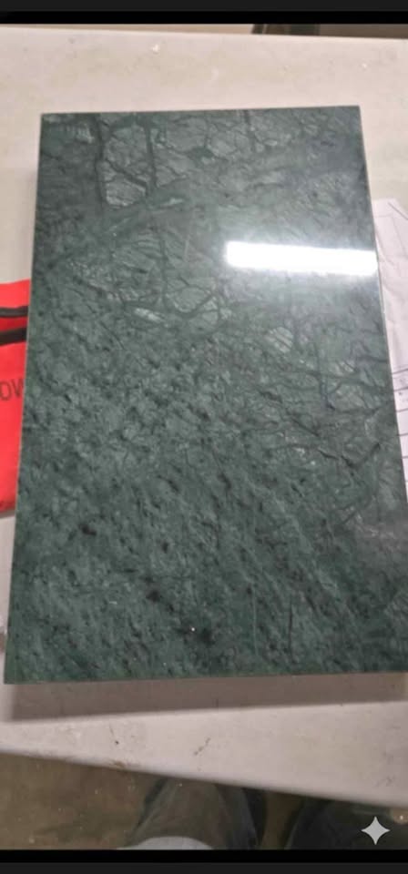 Marble C-Shaped Table with Metal Frame - 24" H