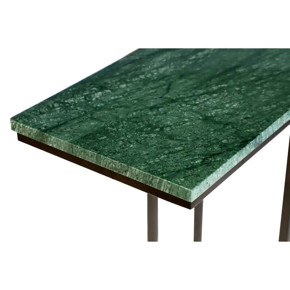 Marble C-Shaped Table with Metal Frame - 24" H - photo 5