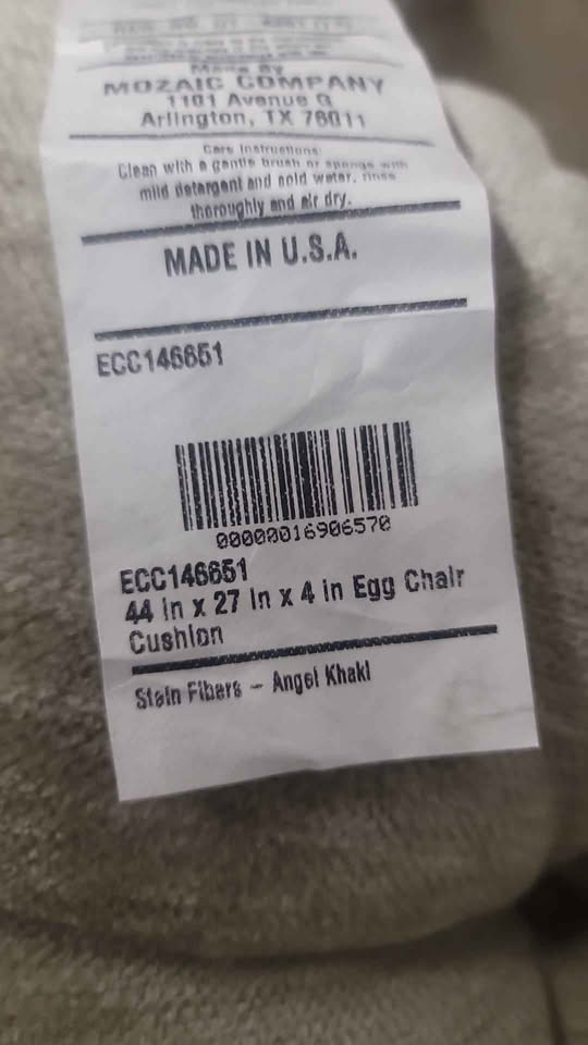 Egg chair cushion 44×27×4 inches - photo 3
