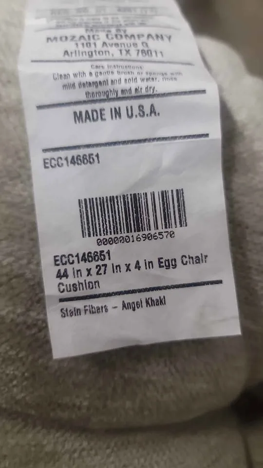 Egg chair cushion 44×27×4 inches image indicator(3)