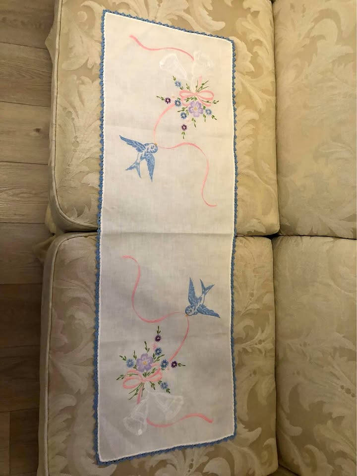 Vintage Embroidered table runner