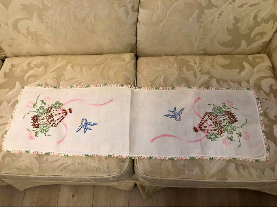 Vintage Embroidered table runner
