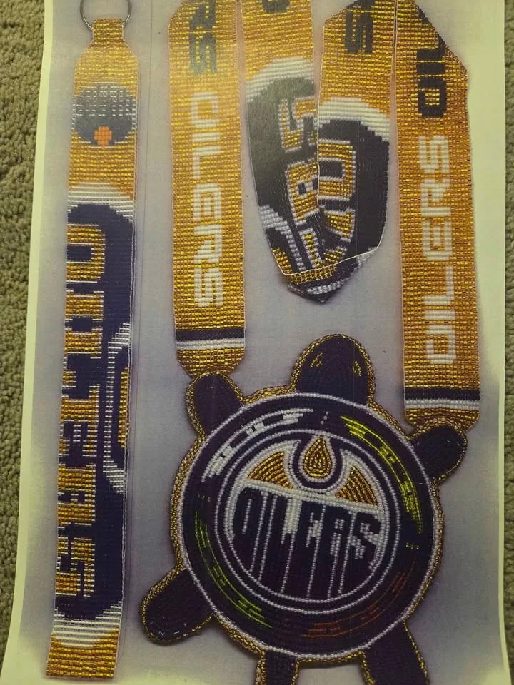 Handmade beaded oilers medallions and etc image indicator(2)