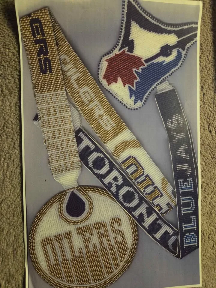 Handmade beaded oilers medallions and etc image indicator(9)