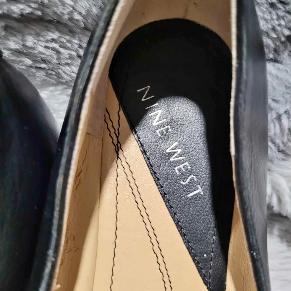 Nine West black leather flats. Size 7.5 thumbnail