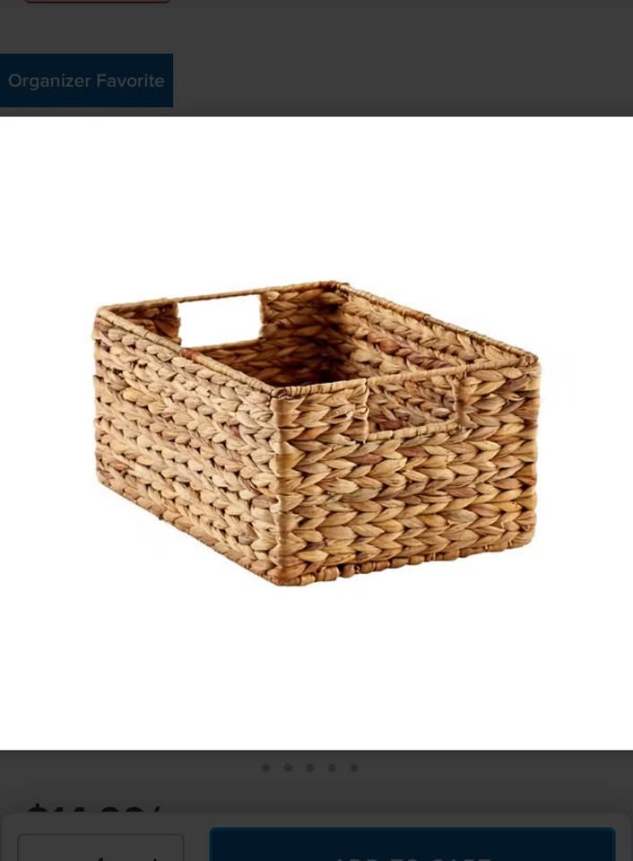 Small Water Hyacinth Storage Bins with Handles