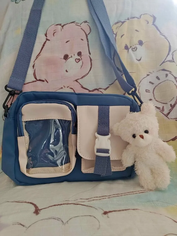 Brand New Colorblock Shoulder Bag w/ Bear Pendant 🧸 thumbnail