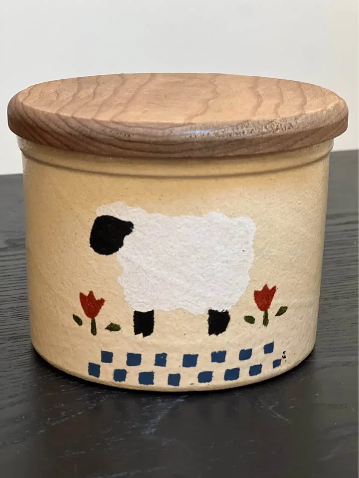 Set of 2 Robinson Ransbottom Low Jar 1 pint w/ Wood Lid image indicator(3)