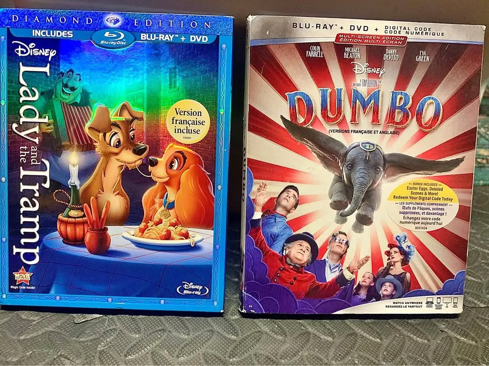 Disney Blu ray movies - Lady & the tramp // Dumbo