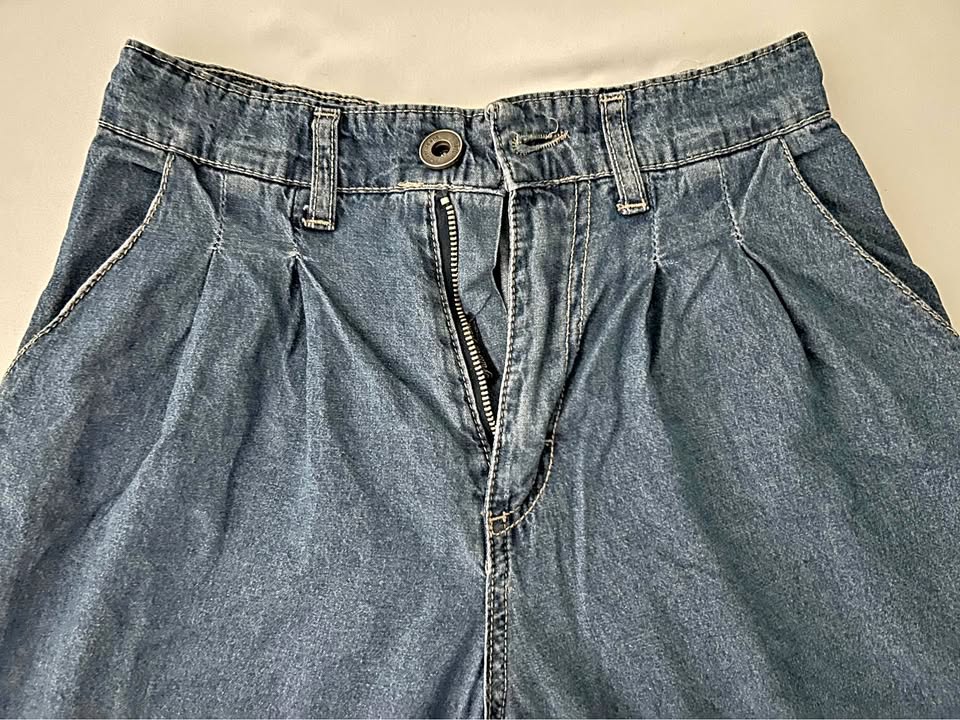 Loose Fit Flared Denim