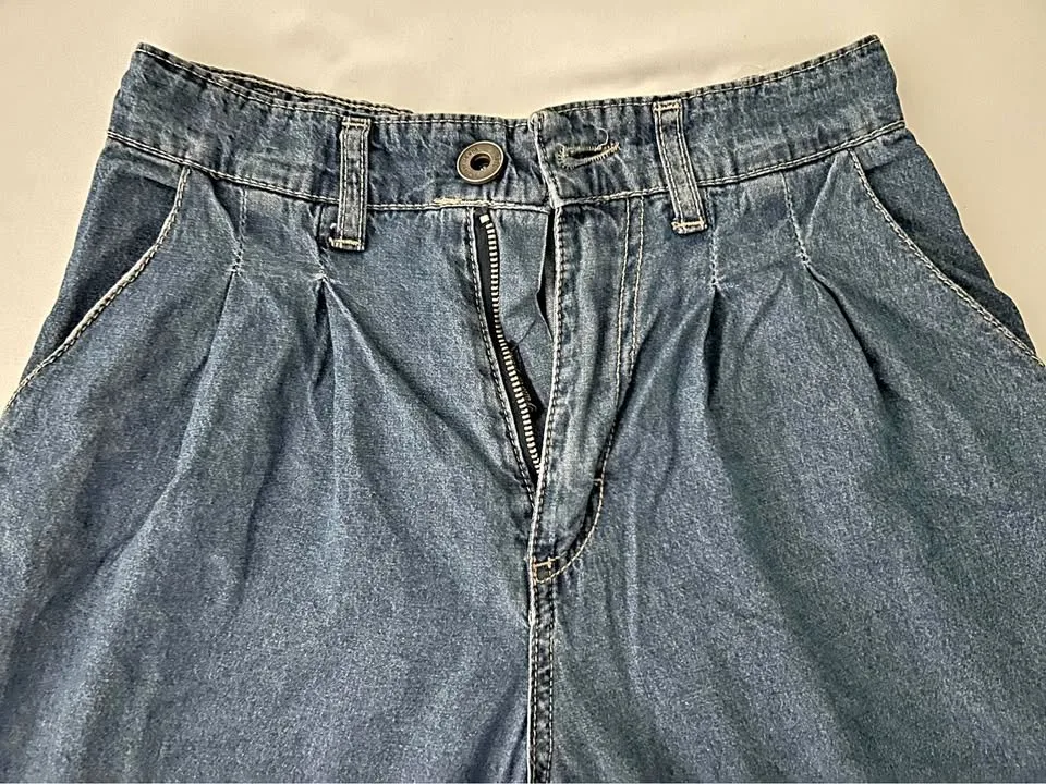 Loose Fit Flared Denim