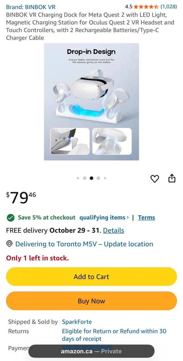 Binbok VR Charging Dock for Meta Quest 2 image indicator(4)