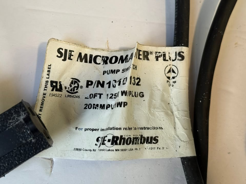 SJE MicroMaster Plus Pump Switch - photo 2