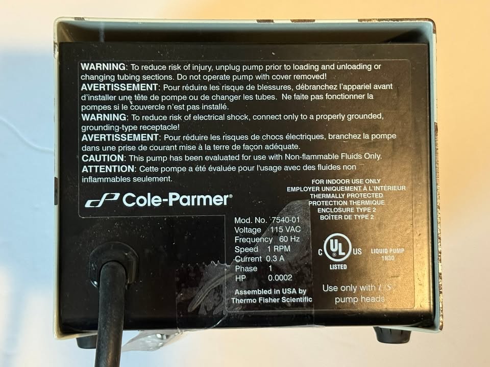 Cole Parmer 7540-01 Masterflex Pump Drive 1 RPM - photo 3