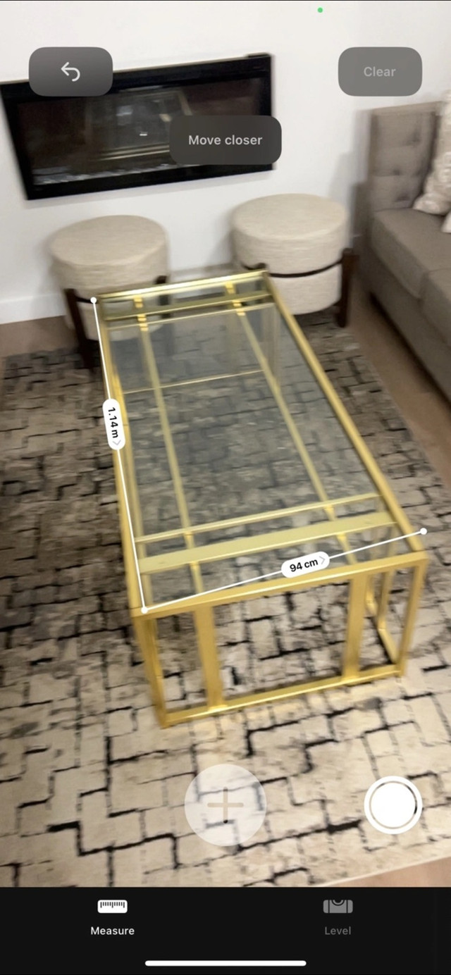 Glass golden centre table - photo 3