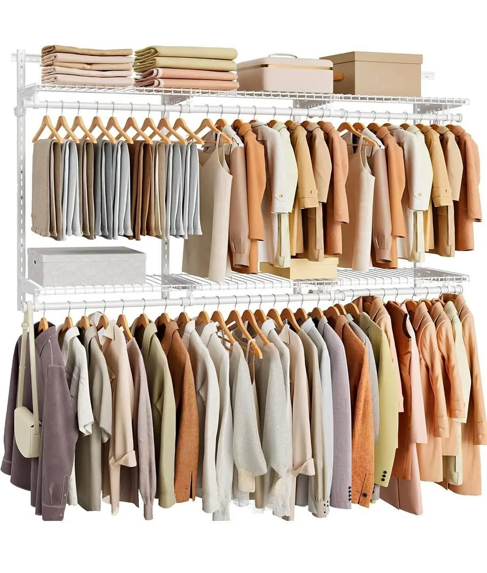 Brand New Closet System – Cloud White, Adjustable 122–244 cm thumbnail