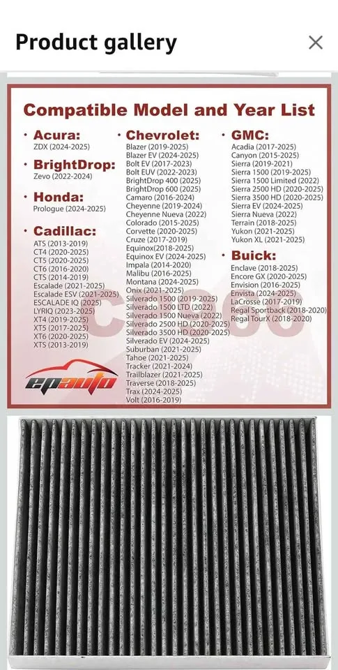 EPAuto Cabin Air Filter Replacement for Chevrolet image indicator(2)
