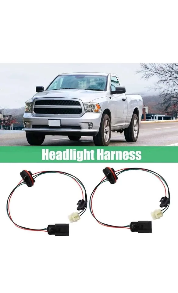2 Pcs Headlight Lamp Wiring Harness Dodge Ram image indicator(2)
