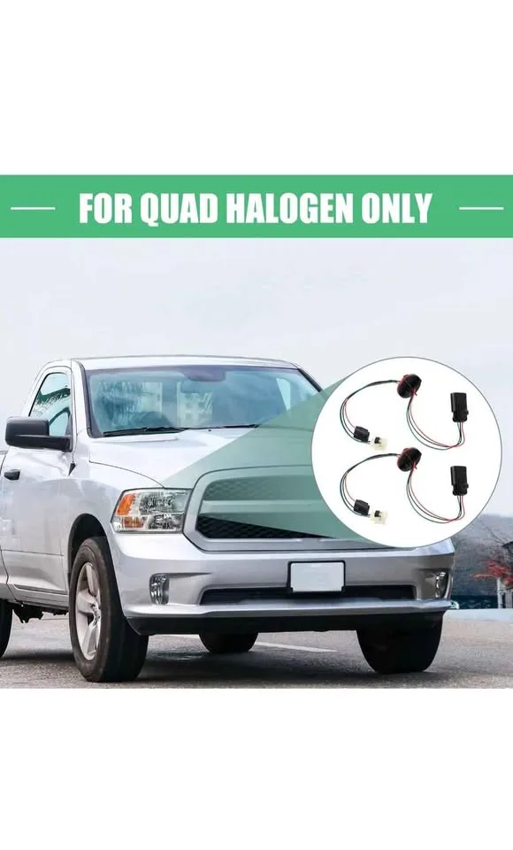 2 Pcs Headlight Lamp Wiring Harness Dodge Ram image indicator(4)