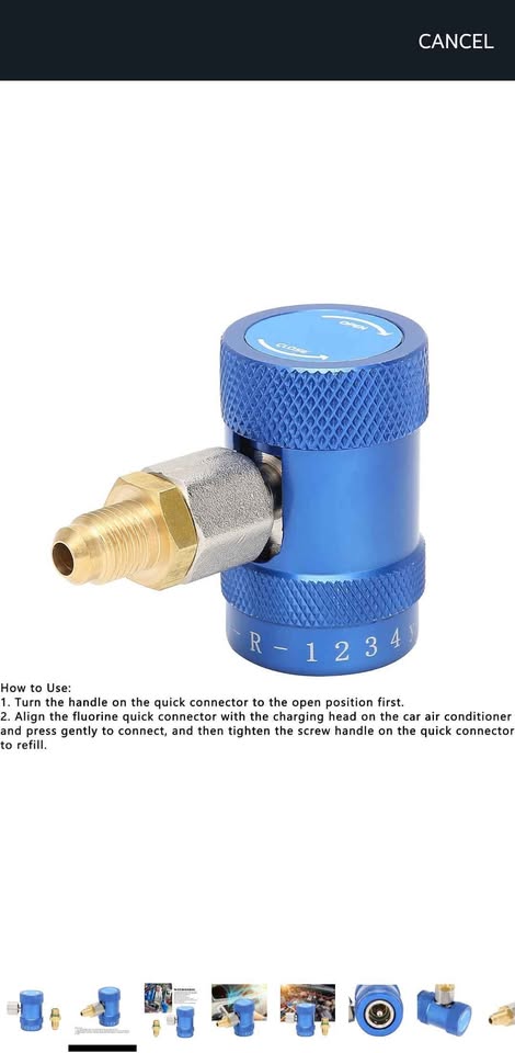 R1234FY Car Air Conditioning Refilling Coupler - photo 2