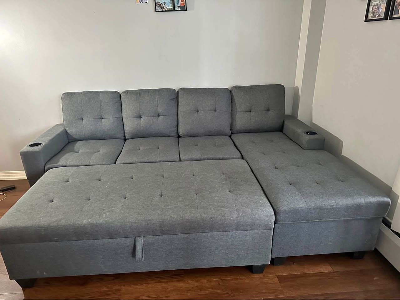 Sectional sofa with big ottoman