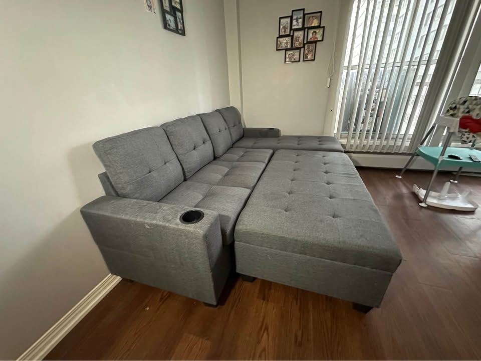 Sectional sofa with big ottoman - photo 2