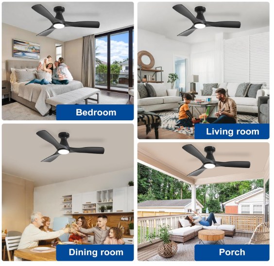 Depuley 42" ceiling fan with lights black - photo 2