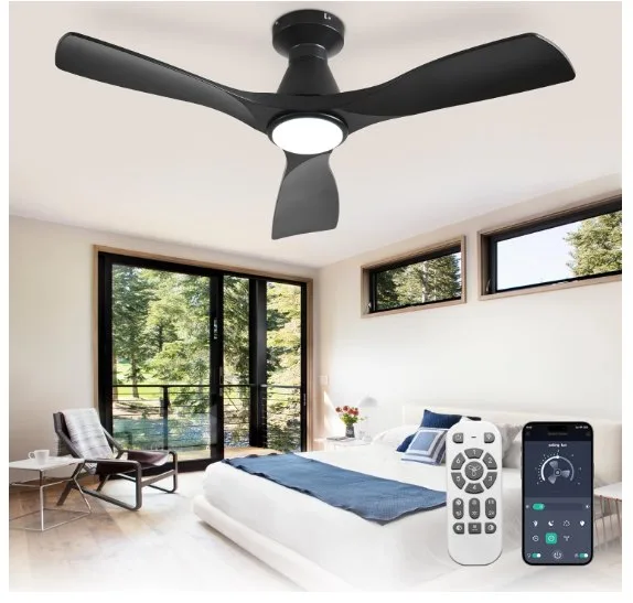 Depuley 42" ceiling fan with lights black image indicator(9)