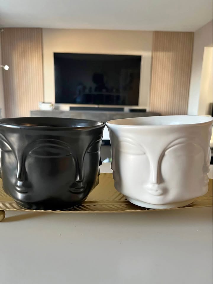 *NEW* SMALL Ceramic decor for plants, candles (white SOLD)