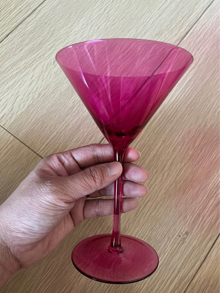 Set of 3 hot pink martini glasses - photo 3