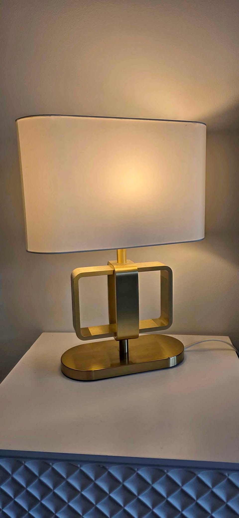 2 UPPVIND Table Lamps, Brass/White, 19"