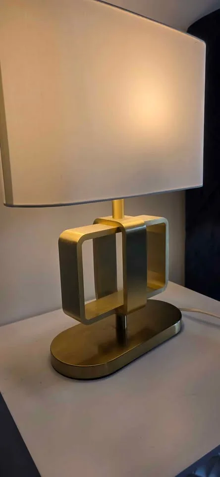 2 UPPVIND Table Lamps, Brass/White, 19" image indicator(4)