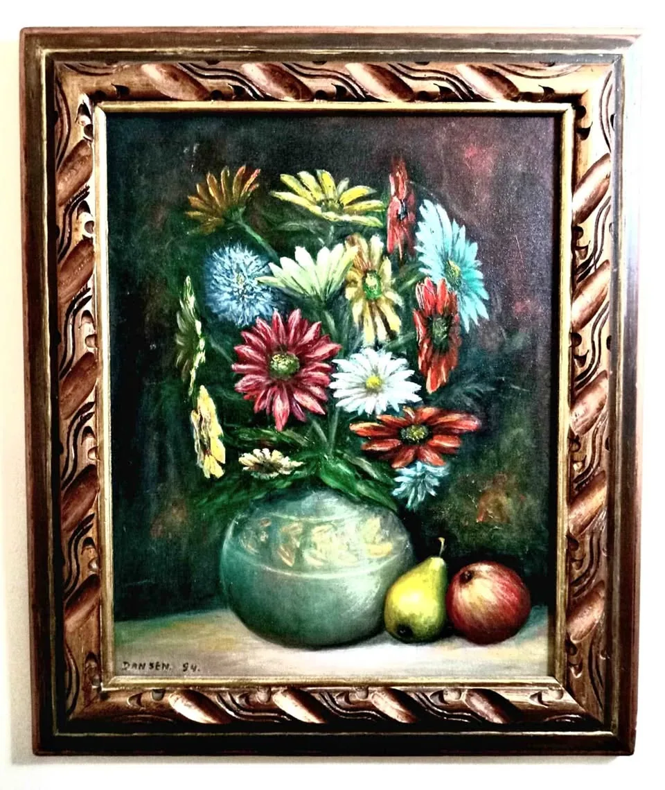 Signed Antique Original Oil In A Beautiful Frame thumbnail