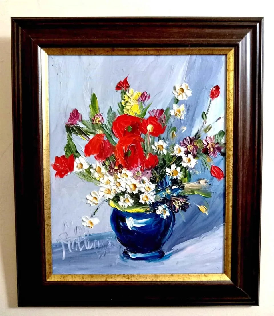 Signed Antique Original Oil Painting thumbnail