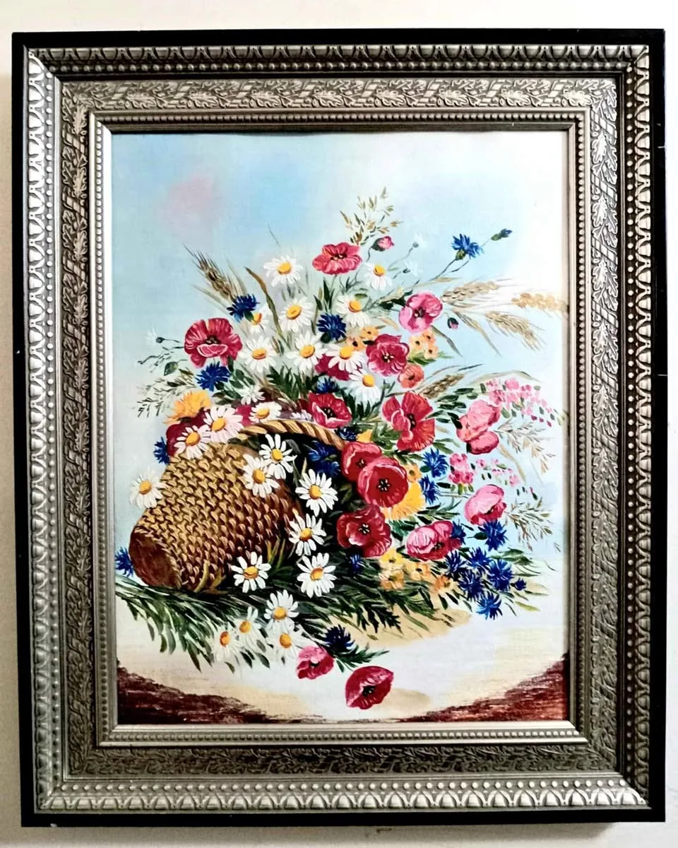 Antique Floral Original Oil Painting thumbnail