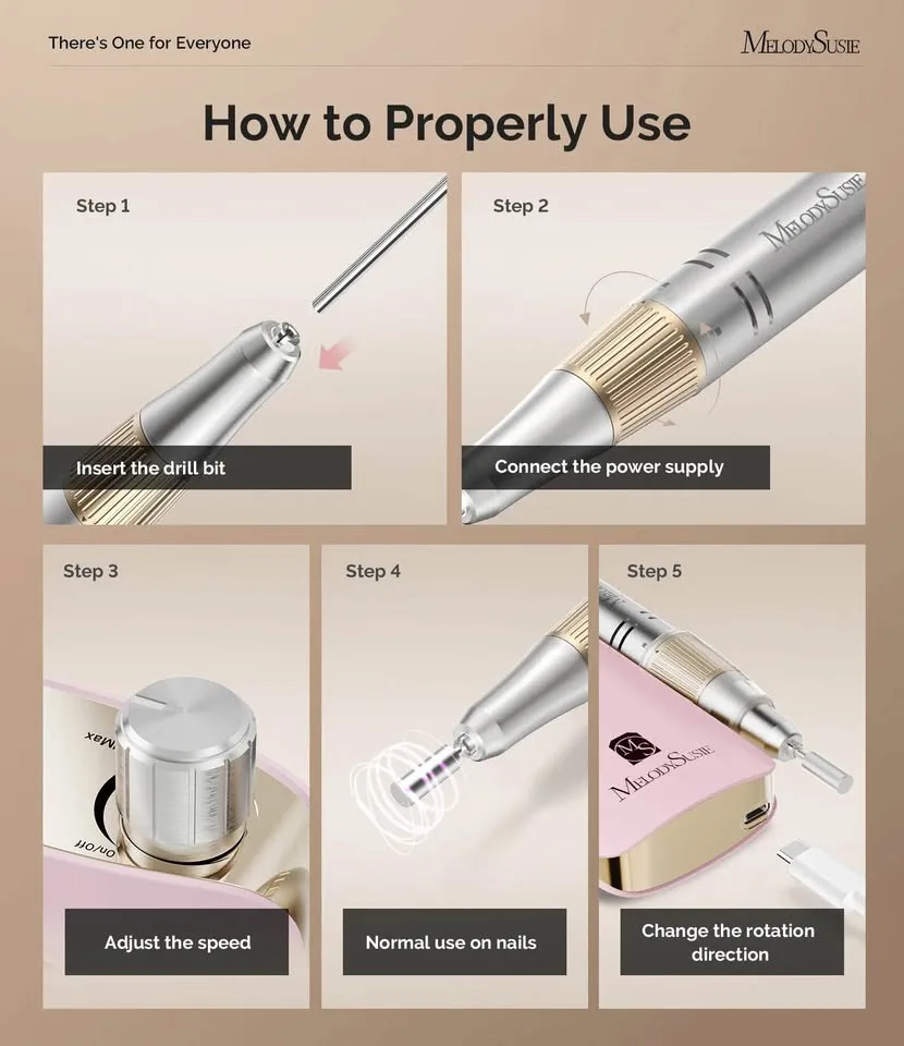 Melody Susie SC320F Rechargeable Nail Drill image indicator(2)