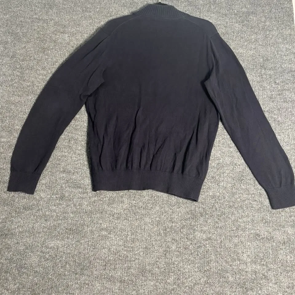 Eddie Bauer Sweater Mens M Navy Blue Half Zip Pullover image indicator(3)