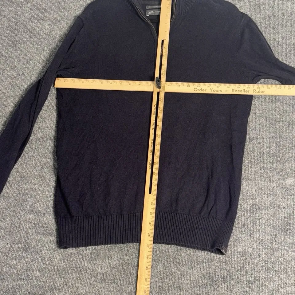 Eddie Bauer Sweater Mens M Navy Blue Half Zip Pullover image indicator(8)